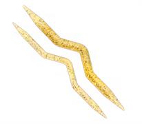 Gold Glitter Cable Needle, Bent 7-10mm, 2 pack